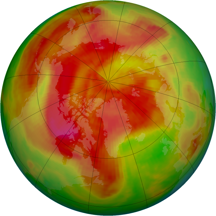 Arctic ozone map for 25 April 1982